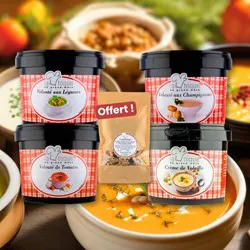 LOT 4 SOUPES + MINI CROQ SALADE