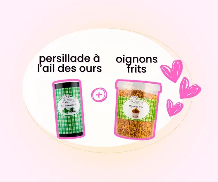 DUO PERSILLADE AIL DES OURS ET OIGNONS FRITS