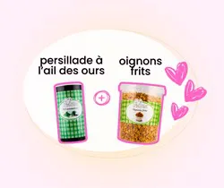 DUO PERSILLADE AIL DES OURS ET OIGNONS FRITS