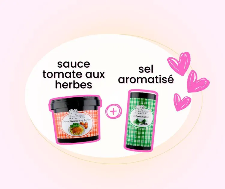 DUO SAUCE TOMATE AUX HERBES ET SEL AROMATISE